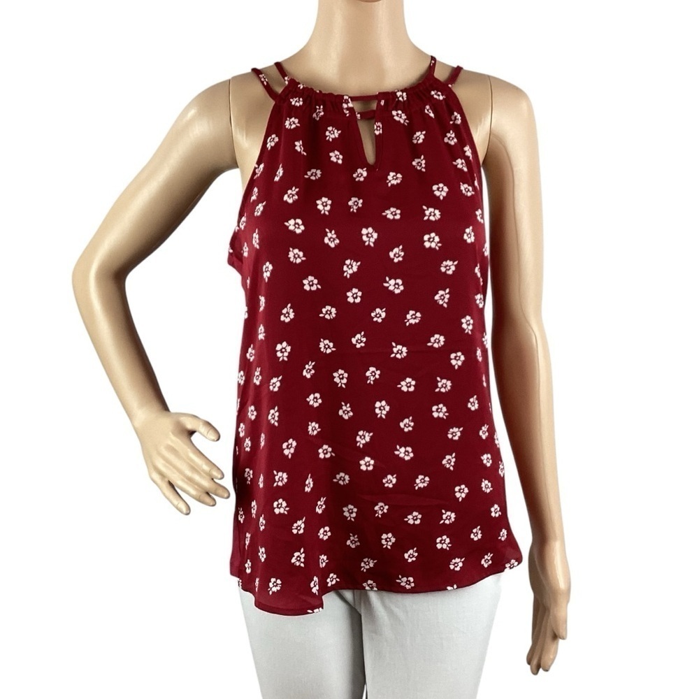 41 Hawthorn Red Floral Double Strap Top Size S